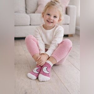 New Kacakid Girls Moon Ankle Socks Set | 5 Pair Pink & White Cute Socks | Size S